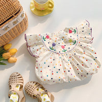 Load image into Gallery viewer, Baby Kid Girls Flower Polka dots Embroidered Dresses Wholesale 230330371
