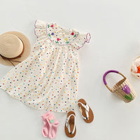 Load image into Gallery viewer, Baby Kid Girls Flower Polka dots Embroidered Dresses Wholesale 230330371
