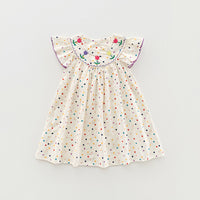 Load image into Gallery viewer, Baby Kid Girls Flower Polka dots Embroidered Dresses Wholesale 230330371
