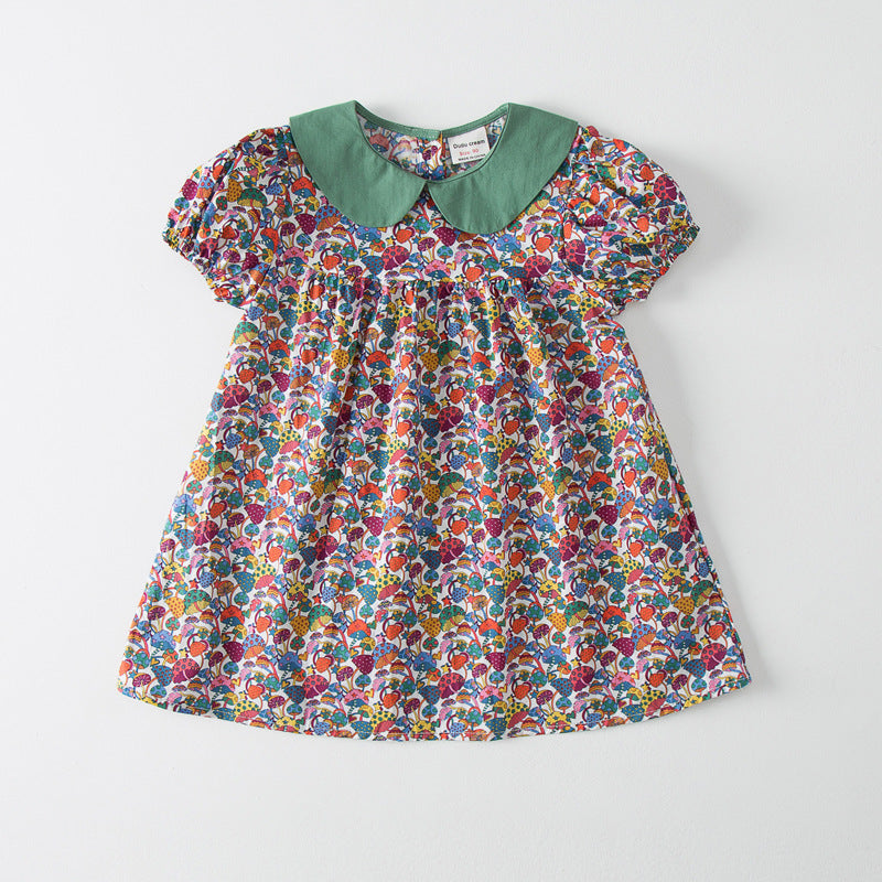 Baby Kid Girls Flower Print Dresses Wholesale 230330378