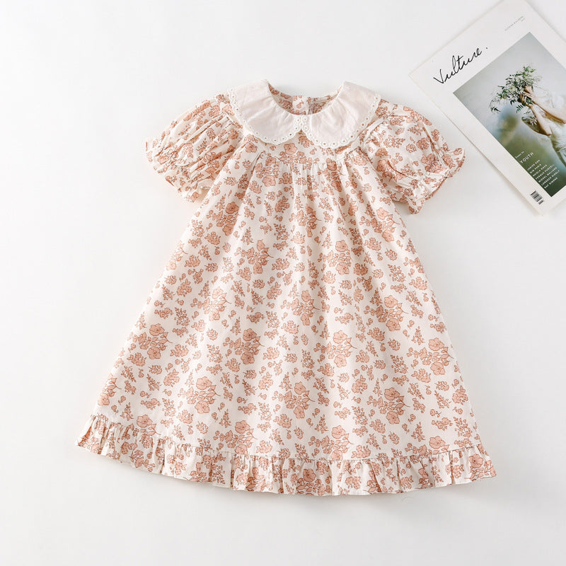 Baby Kid Girls Flower Print Dresses Wholesale 230330435