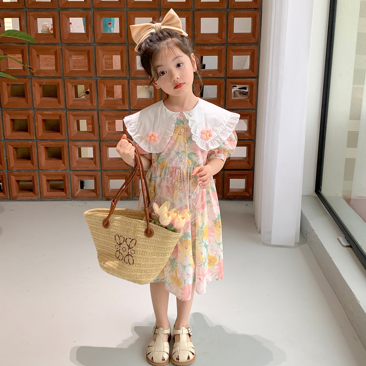 Baby Kid Big Kid Girls Flower Print Dresses Wholesale 230330482