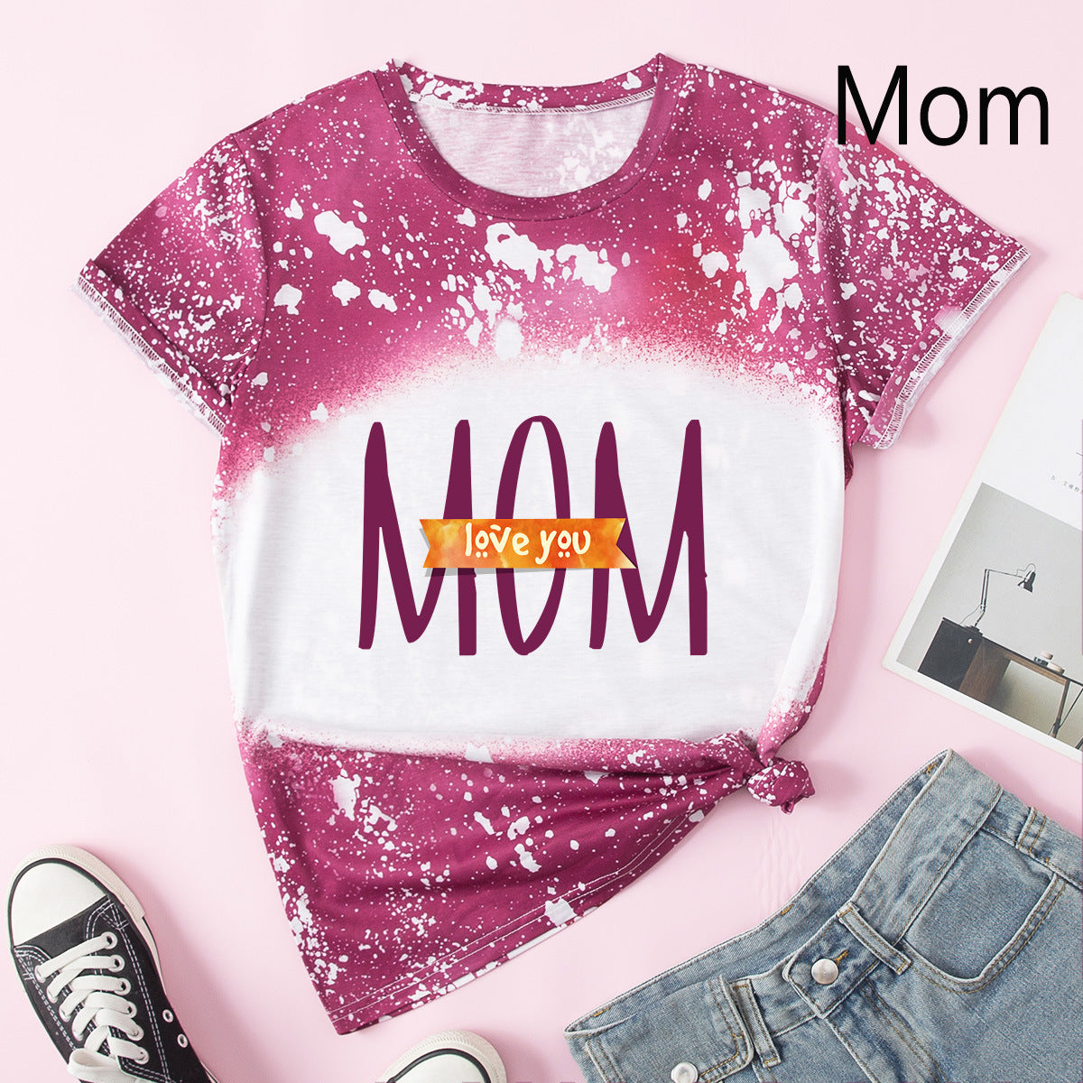 Mommy And Me Kid Letters Tie Dye Print T-Shirts Wholesale 230403126
