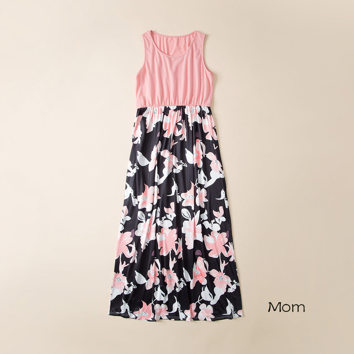 Mommy And Me Baby Kid Color-blocking Flower Print Dresses Wholesale 230403201
