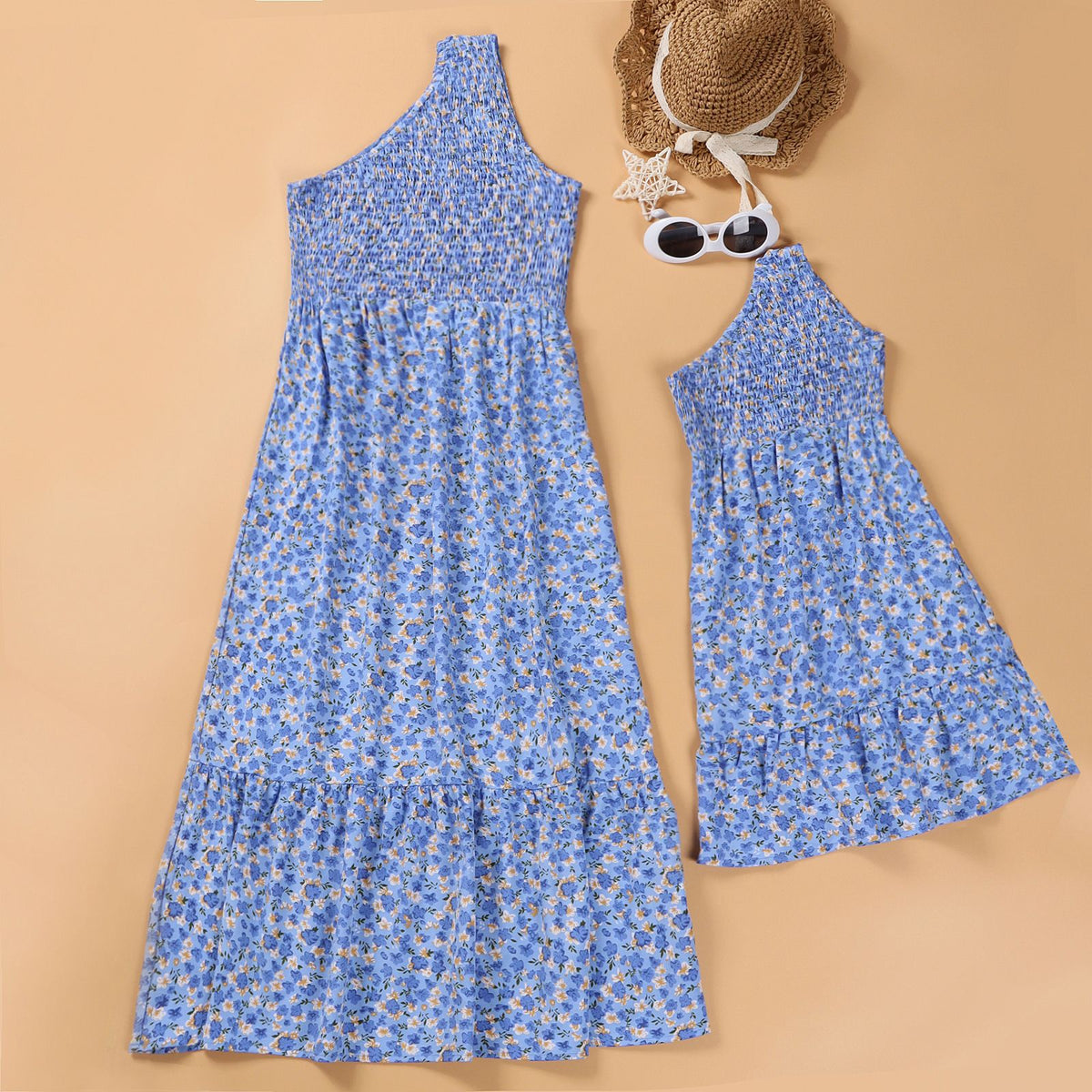 Mommy And Me Kid Flower Print Dresses Wholesale 230403219