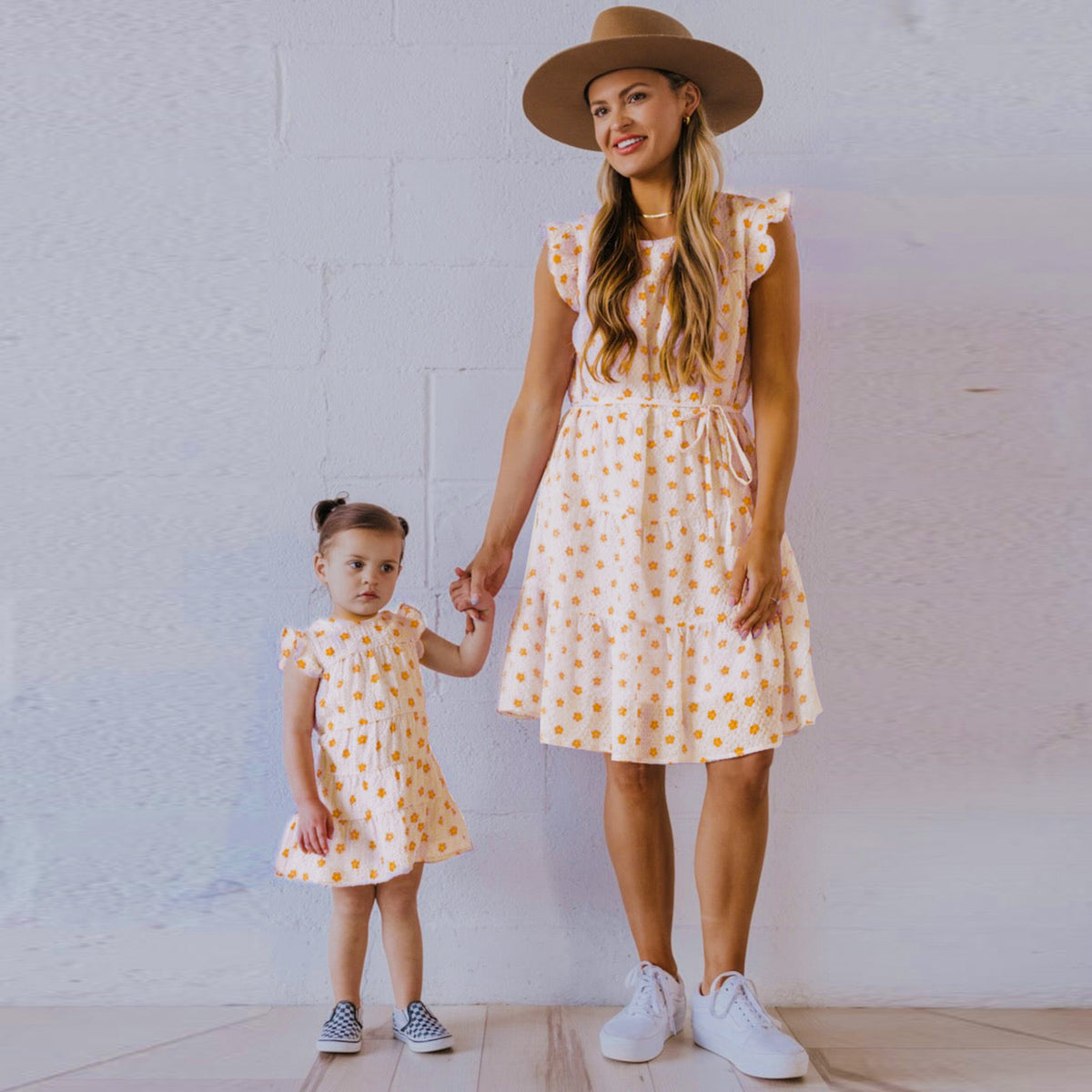 Mommy And Me Kid Flower Print Dresses Wholesale 230403243