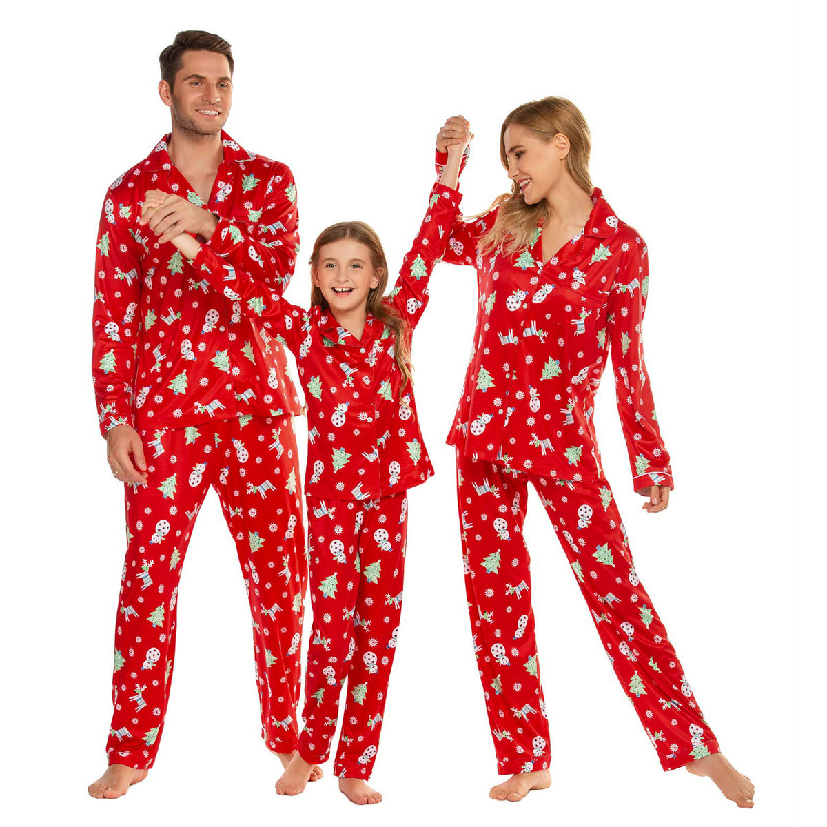 2 Pieces Set Family Outfits Mommy And Me Daddy And Me Kid Christmas Cartoon Print Tops And Pants Sleepwears Wholesale 230403248