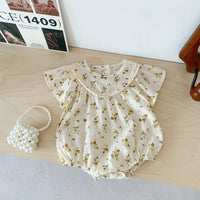 Load image into Gallery viewer, Baby Girls Flower Print Rompers Wholesale 230403254
