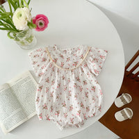 Load image into Gallery viewer, Baby Girls Flower Print Rompers Wholesale 230403254
