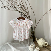 Load image into Gallery viewer, Baby Girls Flower Print Rompers Wholesale 230403254
