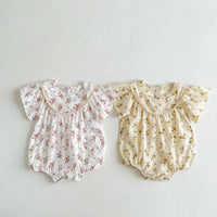 Load image into Gallery viewer, Baby Girls Flower Print Rompers Wholesale 230403254
