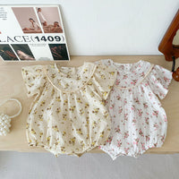 Load image into Gallery viewer, Baby Girls Flower Print Rompers Wholesale 230403254
