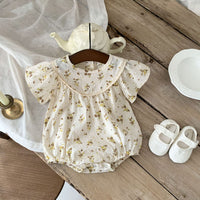 Load image into Gallery viewer, Baby Girls Flower Print Rompers Wholesale 230403254
