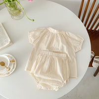 Load image into Gallery viewer, 2 Pieces Set Baby Girls Solid Color Tops And Shorts Wholesale 230403260
