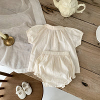 Load image into Gallery viewer, 2 Pieces Set Baby Girls Solid Color Tops And Shorts Wholesale 230403260
