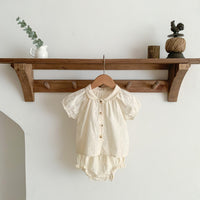 Load image into Gallery viewer, 2 Pieces Set Baby Girls Solid Color Tops And Shorts Wholesale 230403260
