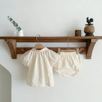 Load image into Gallery viewer, 2 Pieces Set Baby Girls Solid Color Tops And Shorts Wholesale 230403260
