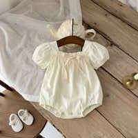 Load image into Gallery viewer, Baby Girls Flower Bow Print Rompers Wholesale 230403261
