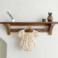 Load image into Gallery viewer, Baby Girls Flower Bow Print Rompers Wholesale 230403261
