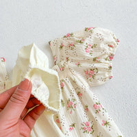 Load image into Gallery viewer, Baby Girls Flower Bow Print Rompers Wholesale 230403261
