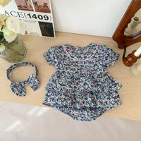 Load image into Gallery viewer, Baby Girls Flower Print Rompers Wholesale 230403263
