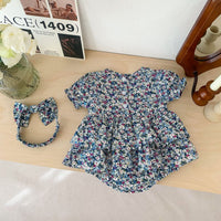 Load image into Gallery viewer, Baby Girls Flower Print Rompers Wholesale 230403263
