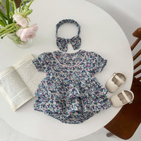 Load image into Gallery viewer, Baby Girls Flower Print Rompers Wholesale 230403263

