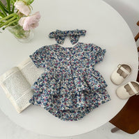 Load image into Gallery viewer, Baby Girls Flower Print Rompers Wholesale 230403263

