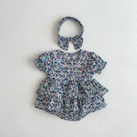 Load image into Gallery viewer, Baby Girls Flower Print Rompers Wholesale 230403263
