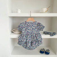 Load image into Gallery viewer, Baby Girls Flower Print Rompers Wholesale 230403263
