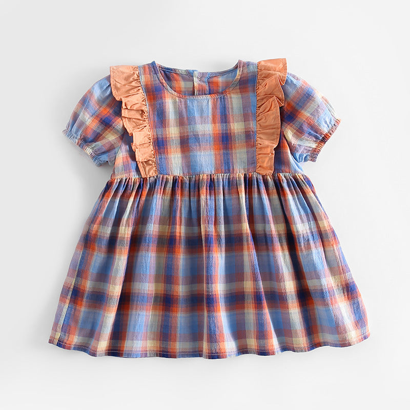 Baby Kid Girls Checked Dresses Wholesale 230403299