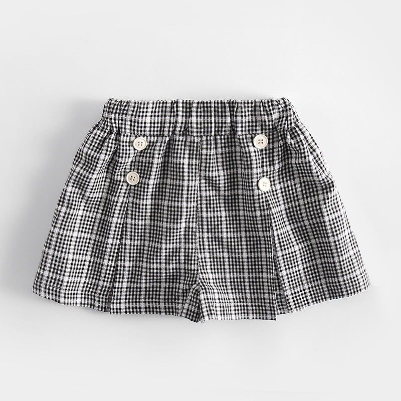 Baby Kid Girls Checked Shorts Wholesale 230403309