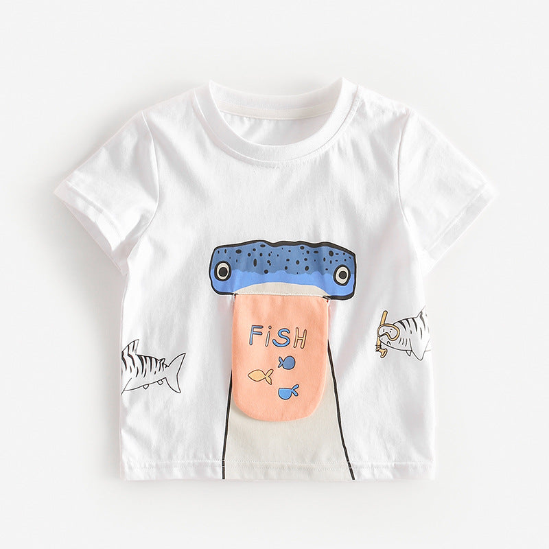 Baby Kid Unisex Cartoon Print T-Shirts Wholesale 230403324