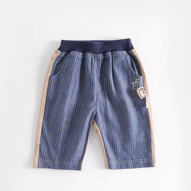 Baby Kid Boys Striped Color-blocking Shorts Wholesale 230403334