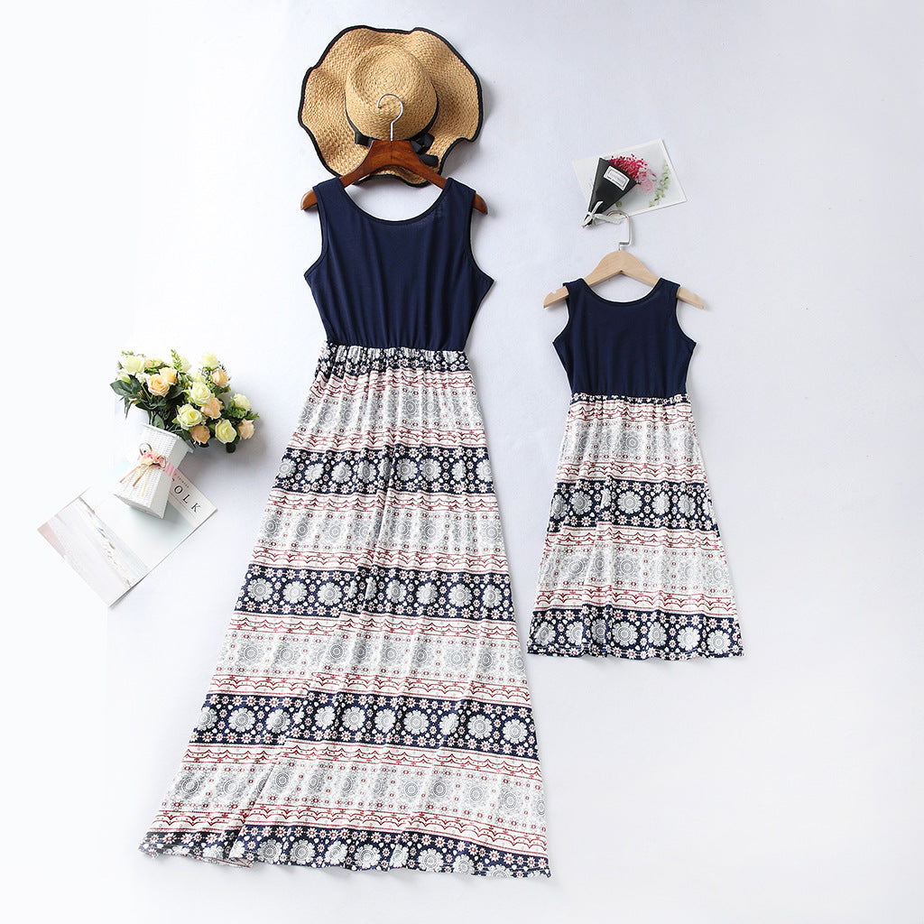 Mommy And Me Baby Kid Graphic Print Dresses Wholesale 23040336