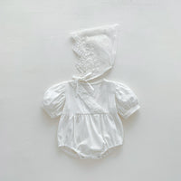 Load image into Gallery viewer, Baby Girls Flower Print Rompers And Hats Wholesale 230403377
