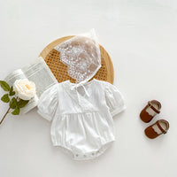 Load image into Gallery viewer, Baby Girls Flower Print Rompers And Hats Wholesale 230403377
