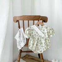 Load image into Gallery viewer, Baby Girls Flower Print Rompers And Hats Wholesale 230403377
