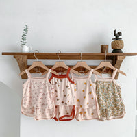 Load image into Gallery viewer, 2 Pieces Set Baby Girls Flower Fruit Print Tank Tops And Shorts Wholesale 230403482
