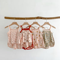 Load image into Gallery viewer, 2 Pieces Set Baby Girls Flower Fruit Print Tank Tops And Shorts Wholesale 230403482
