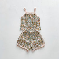 Load image into Gallery viewer, 2 Pieces Set Baby Girls Flower Fruit Print Tank Tops And Shorts Wholesale 230403482
