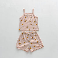 Load image into Gallery viewer, 2 Pieces Set Baby Girls Flower Fruit Print Tank Tops And Shorts Wholesale 230403482
