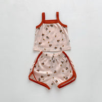 Load image into Gallery viewer, 2 Pieces Set Baby Girls Flower Fruit Print Tank Tops And Shorts Wholesale 230403482
