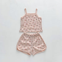 Load image into Gallery viewer, 2 Pieces Set Baby Girls Flower Fruit Print Tank Tops And Shorts Wholesale 230403482
