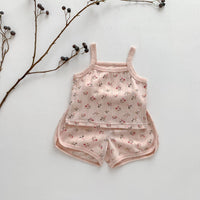 Load image into Gallery viewer, 2 Pieces Set Baby Girls Flower Fruit Print Tank Tops And Shorts Wholesale 230403482
