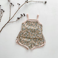 Load image into Gallery viewer, 2 Pieces Set Baby Girls Flower Fruit Print Tank Tops And Shorts Wholesale 230403482
