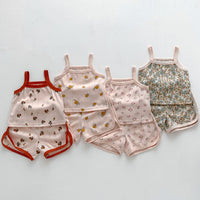Load image into Gallery viewer, 2 Pieces Set Baby Girls Flower Fruit Print Tank Tops And Shorts Wholesale 230403482
