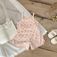 Load image into Gallery viewer, 2 Pieces Set Baby Girls Flower Fruit Print Tank Tops And Shorts Wholesale 230403482
