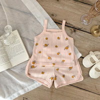 Load image into Gallery viewer, 2 Pieces Set Baby Girls Flower Fruit Print Tank Tops And Shorts Wholesale 230403482
