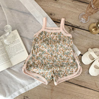 Load image into Gallery viewer, 2 Pieces Set Baby Girls Flower Fruit Print Tank Tops And Shorts Wholesale 230403482
